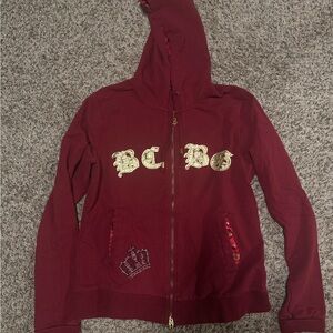 BCBGMaxAzria Women's Burgundy Hoodie Jacket